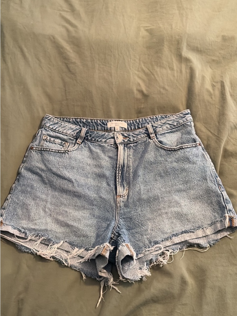 Dynamite Light Blue Distressed Denim Cutoff Shorts